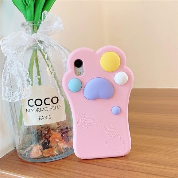 Pink cat Paw Phone Case - Picture 1 of 3
